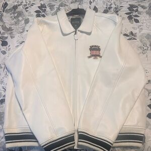Avirex White Icon Leather Jacket sz.XXL **worn once GREAT CONDITION**